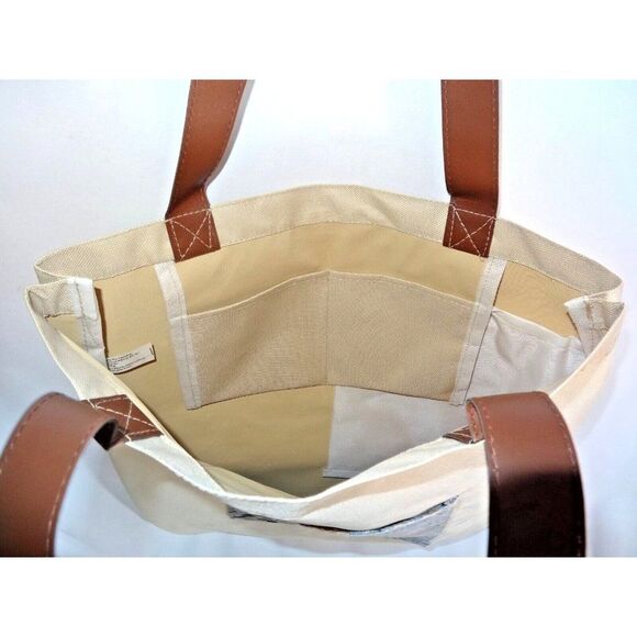 Lighthouse Tapestry Canvas Tote Bag Zippered Travel Shopping PVC Handles NEW - Picture 5 of 6